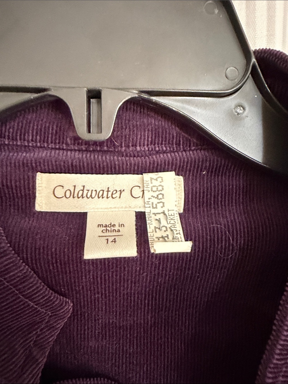 Coldwater Creek Dark Plum Corduroy Button Front Jacket - Picture 2 of 9